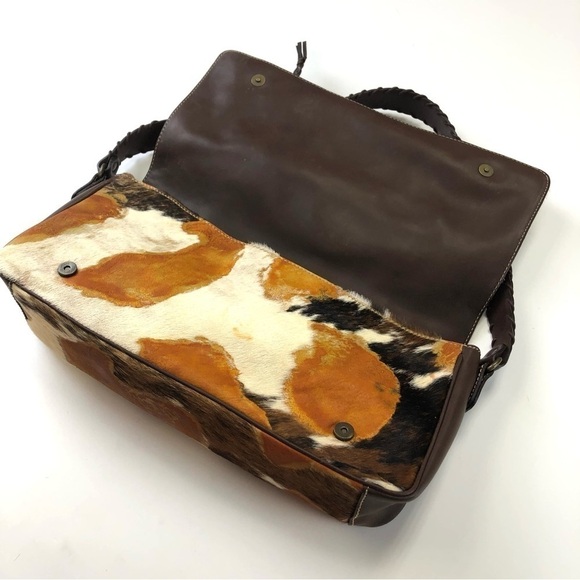 Fb cowhide brown print western bohemian handbag purse - Picture 3 of 13
